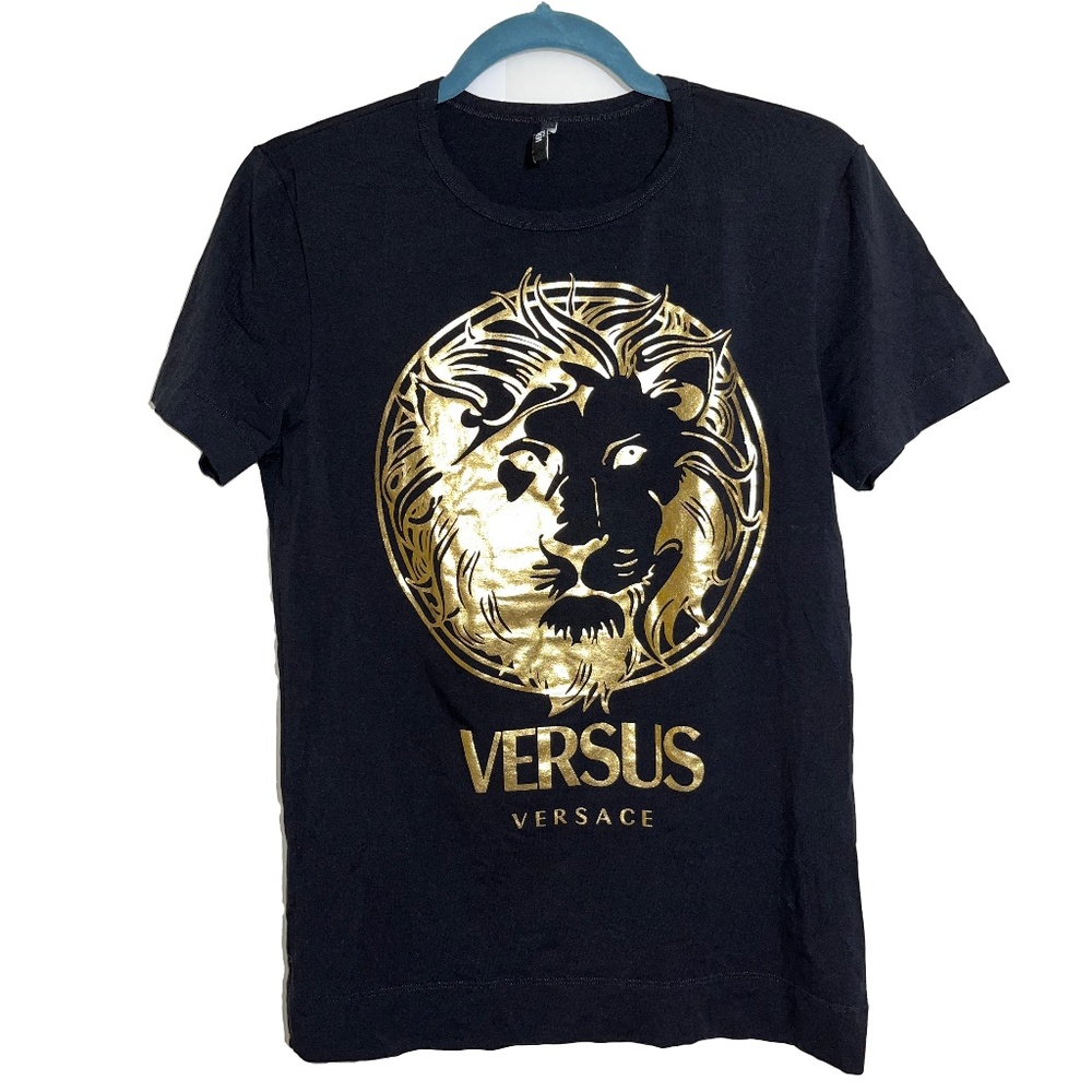 Versus by Versace Black with Gold Foil T-Shirt Size L, Brand New (no tags)
